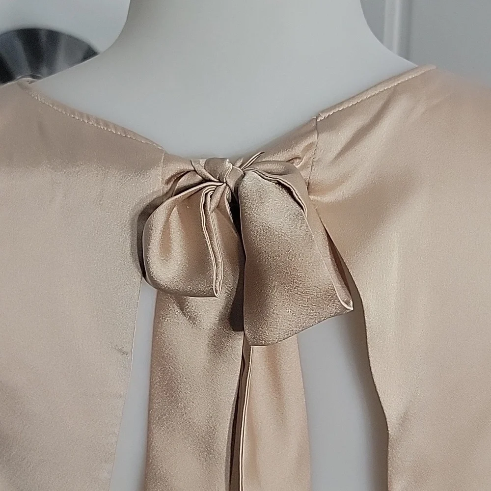 Abercrombie & Fitch Deep V Ruched Puff Sleeve  Button Front Blouse M
